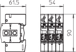 OBO V20-C 3PH-600 Svodič přepětí pro FV typ 2 40kA(8/20) 600V DC