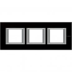 Legrand HA4802M3HVNN BTAX Rámeček2+2+2 HOR. SKLO ČERNÉ