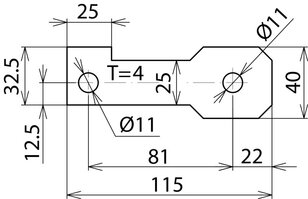 Připojovací třmen IF 3 přímý Průměr otvoru d1 11 mm DEHN 923211