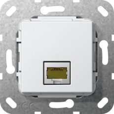Modulární Jack MJ RJ45 Cat.6A 10GB Gender changer čistě bílá GIRA 569503