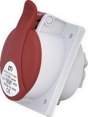 Průmyslová zásuvka vestavná zkosená 3F IP54 32A 400V 3p+N+PE ETI 004482081