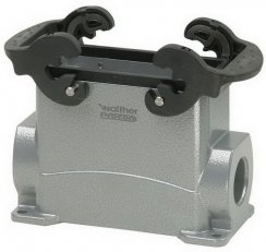 Walther P711116MS Sockelgehäuse B16 in Alu m.H:53mm,QVB,2xM25,Stutzen