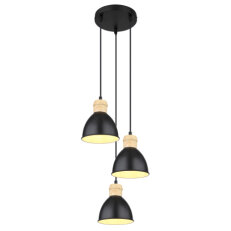 Závěsné svítidlo WIHO černá 3xE27, max. 40W 230V GLOBO 54018-3HS