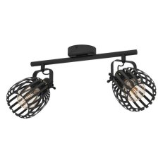 Bodové svítidlo GIRONA E27 černá/kartáčovaná mosaz 2X40W IP20 EGLO 900662