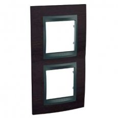 Schneider MGU66.004V.2M3 Krycí rámeček Top dvojnásobný vert., Wenge/grafit