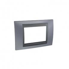Unica Top Krycí rámeček trojmodulový, Metal grey/Grafit SCHNEIDER MGU66.103.297