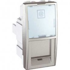 Unica Zásuvka datová 1xRJ45 S-One kat.6a STP 1M Aluminium SCHNEIDER MGU3.446.30