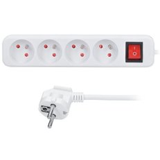 4z prodlužovací přívod, 2m, 3 x 1mm2, bílý, vypínač SOLIGHT PP31