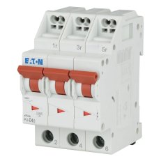 PLI-C4/3 Jistič PLI (bezšroubové svorky nahoře) char C 3-pólový 10kA 4A 101316