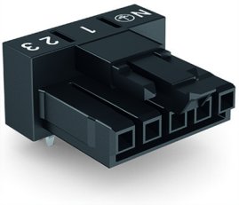 Zásuvka na desky plošných spojů, úhlové, 5pól., černá WAGO 890-805/011-000