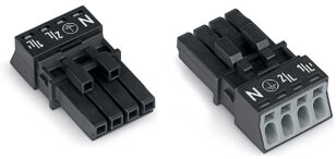 Zdířka 4pól. Kód. A černá WAGO 890-204