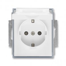 ABB 5518E-A03499 04 Zásuvka 1násobná s ochraným kontakty,s clonkami,sVíčkem