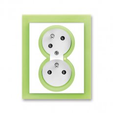 Dvojzásuvka s přepěťovou ochranou 5593M-C02357 42 bílá/ledová zelená Neo ABB