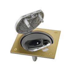 Vklad podlahové krabice KSE IP66 se zásuvkou Schuko a RJ45 kat.6 UTP mosaz IK07