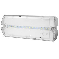 HELIOS HWM 3W LED 330lm STANDARD IP65 1h stále svítící test. tlačítko čirý kryt