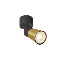SLV PURI 2.0 Cone, nástěnné a stropní svítidlo, 1x max. 6W GU10, černá/zlatá