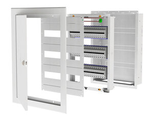 Celoplechová skříň pod omítku 72 modulová (4 řady), 808x488x130mm, IP30