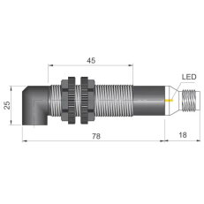 Optoelektronický senzor d18 mm AECO FT18EL-CR PNP NO+NC H 90
