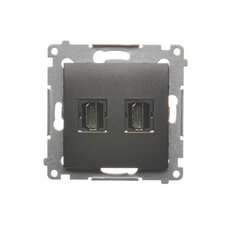 Dvojitá zásuvka HDMI, antracit mat, metalizované DGHDMI2.01/48