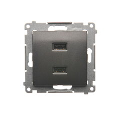 Nabíječka 2x USB 2,1A, antracit mat, metalizované DC2USB.01/48