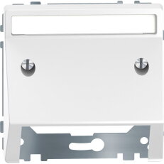 Šikmá zásuvka, Merten System D, s popisovým polem, lotus white, lesklý plast