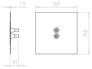 Manžeta dvojitá vzduchotěsná pro kabely 7,5-12 mm 150x150x30 mm KAISER 9059-47