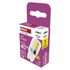 LED žárovka Classic JC, G9, 4,2 W (40 W), 470 lm, neutrální bílá EMOS ZQ9E23