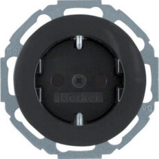 Zásuvka SCHUKO, serie R.classic, černá lesk HAGER WLS1200BG