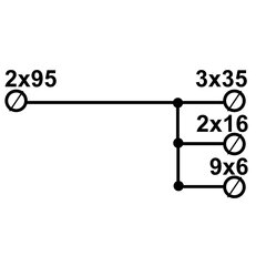 Distribuční blok DTB 2x95/3x35+2x16+9x6 šedý ELEKTRO BEČOV UB295K21