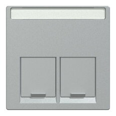 Merten Centrální deska datové zásuvky 2xRJ45 Aluminium SCHNEIDER MTN466560
