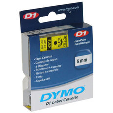 S0720790 43618 DYMO páska D1 plastová 6mm, černý tisk / žlutý podklad, návin 7m