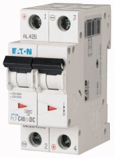 Jistič PL7-C40/2-DC-DC, char. C, 2-pólový, 10kA, 40A EATON 264906
