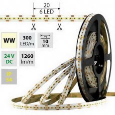 LED pásek SMD2216 WW, 300LED, 18W, 5m