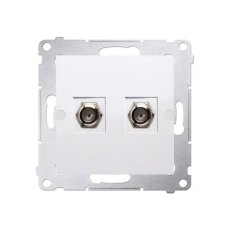 Dvojitá anténní zásuvka typ F pro individuální instalace, bílá DASF2.01/11