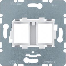 Nosná deska s bílým úchytem pro 2-nás. Modular-Jack BERKER 454105