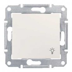 Sedna Ovládač tlačítkový IP44 ''světlo'', řazení 1/0, Cream SCHNEIDER SDN0900323