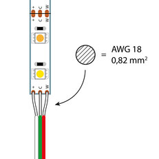 3-žilový vodič AWG 18, červená/zelená/bílá MCLED ML-733.007.21.0