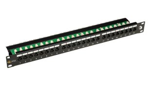 19" Patch panel 24 x RJ45 CAT6 UTP s vyvaz. lištou černý 1U SOLARIX 24000341