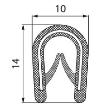 Chránič hran MCA 1,0-4,0mm RAL 9005 čern