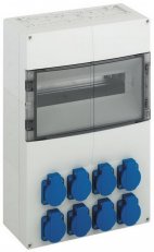 Zásuvková kombinace AKi 14-1S šedá IP44 IK08 300x450x142mm SPELSBERG 73911101