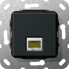 Modulární Jack MJ RJ45 Cat.6A 10GB Gender changer černá mat GIRA 569510
