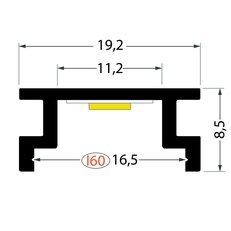 AL profil FKU47 I60 pro LED, bez plexi, 2m, elox FK TECHNICS 4738325