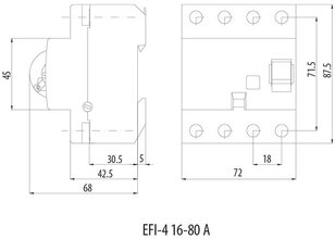 Proudový chránič EFI-4 A 80/0,3 10kA 300mA ETI 002064545