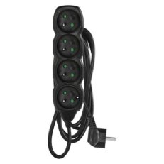 Prodlužovací kabel 3 m 4 zásuvky černý PVC 1,5mm2 EMOS PC0413R