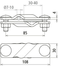 SV-svorka FeZn pro prům. 7-10/7-10mm - prům. 7-10/pásek 40mm - pásek 40/40mm