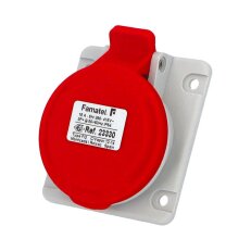 Vestavná zásuvka IP44/400V/16A/4P 6h, šikmá 10° - SpeedPRO FAMATEL 23330