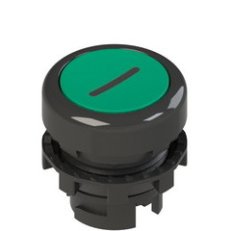 Tlačítko, 20 mm, zelené, symbol START černý plast. kroužek, t.o. do -40°C