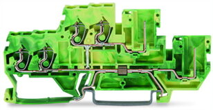 Dvoupatrová svorka, 4vodičová svorka pro ochranný vodič, 2,5mm2, zeleno-žlutá