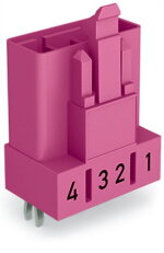 Konektor na desky plošných spojů rovné provedení 4pól. Růžová WAGO 890-894