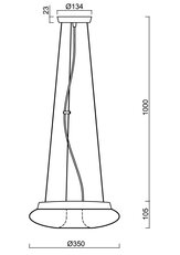 Závěsné svítidlo SATURN L1 16W IP20 3K ON/OFF SKLO OPAL stříbro OSMONT SAT60450